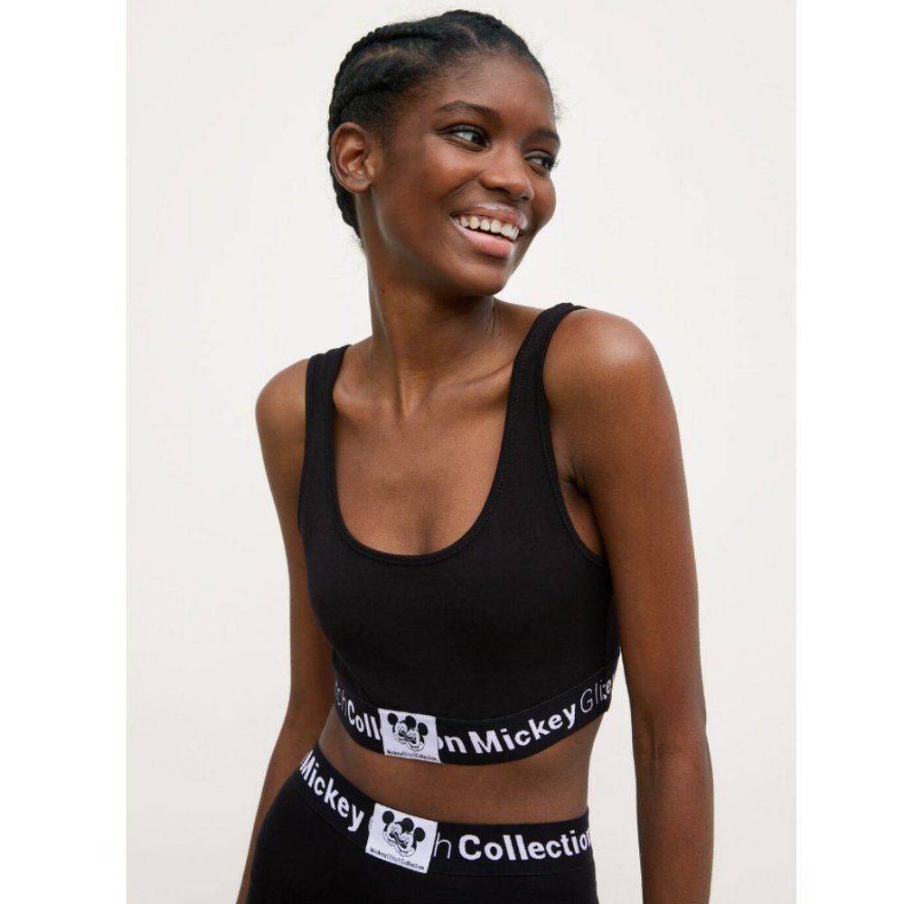Zara Black Mickey Glitch Collection © Disney Sports Bra / Crop top